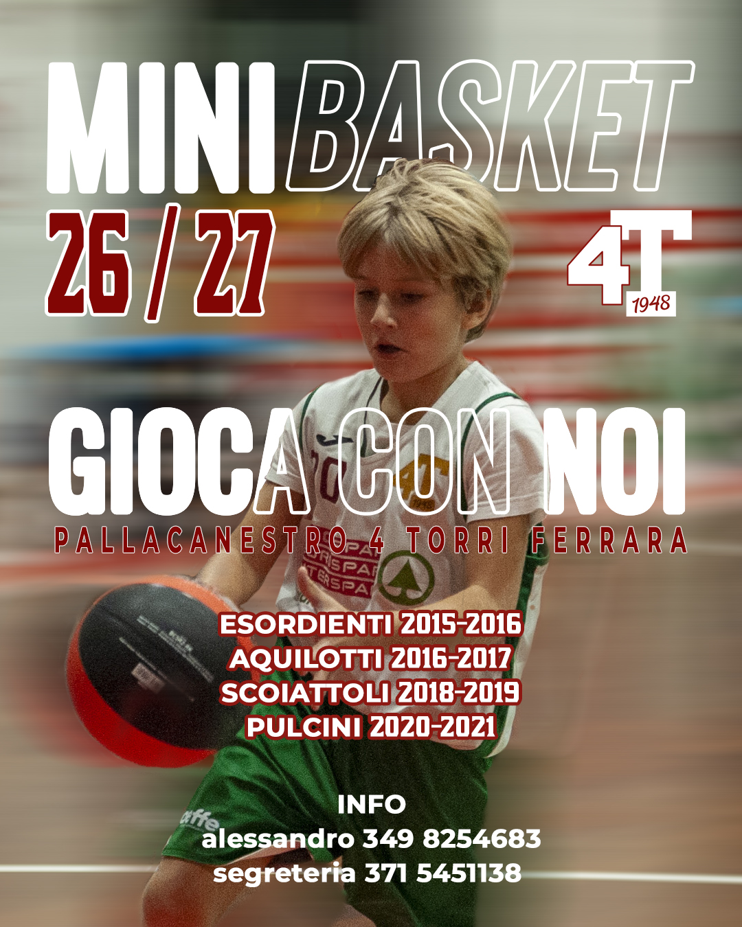 Minibasket, iniziano gli Open Day targati 4 Torri